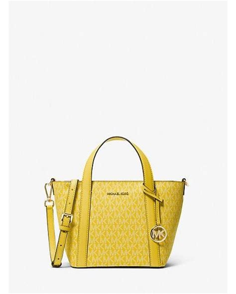 Women's Yellow Pratt Small Signature Logo Tote Bag .